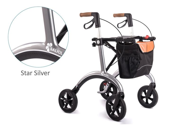 (AV) Saljol Carbon Rollator Star Silver- Neu Design- nur 5-8kg Gewicht- belastbar bis 150kg