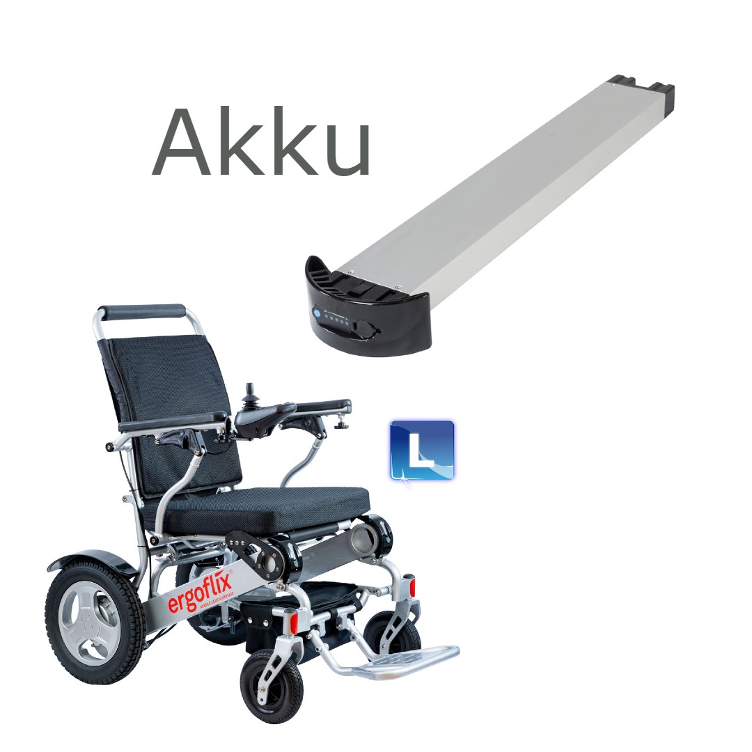 1 x Lithium-Ionen-Akku (ergoflix(R) L) Orignal Neuakku inkl- Gehäuse für elektrischen Ergoflix Rollstuhl (L und L+) 24V-6AH (Hinweis: bei Kompletttausch werden 2 Stück benötigt) unter Rollstuhl Akkus
