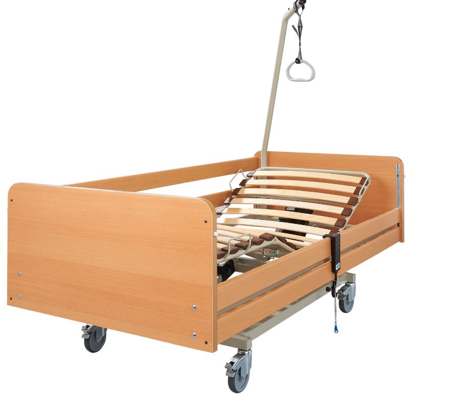 AKS S4 Pflegebett- das wohnliche Krankenbett fr die husliche Pflege- mit Holzfederleisten- bis 135 kg unter Pflegebetten  > Bettenshop AKS > AKS
