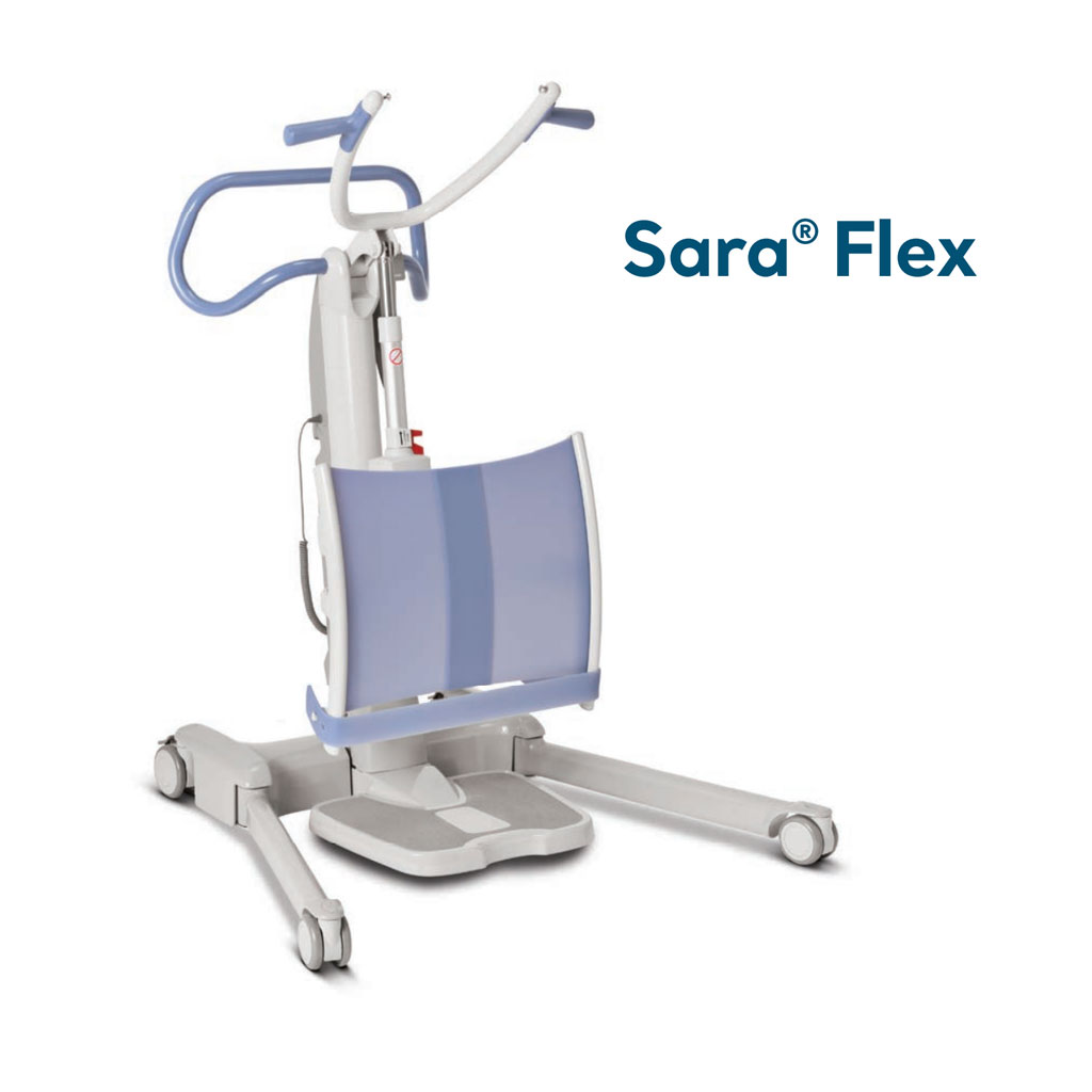 Arjo Sara Flex Aufricht- und Aufstehhilfe- Aktiv-Patientenlifter- elektrischer Patientenlifter mit Steh- undAufrichtfunktion inkl- zwei Akkus und einem Ladegert
