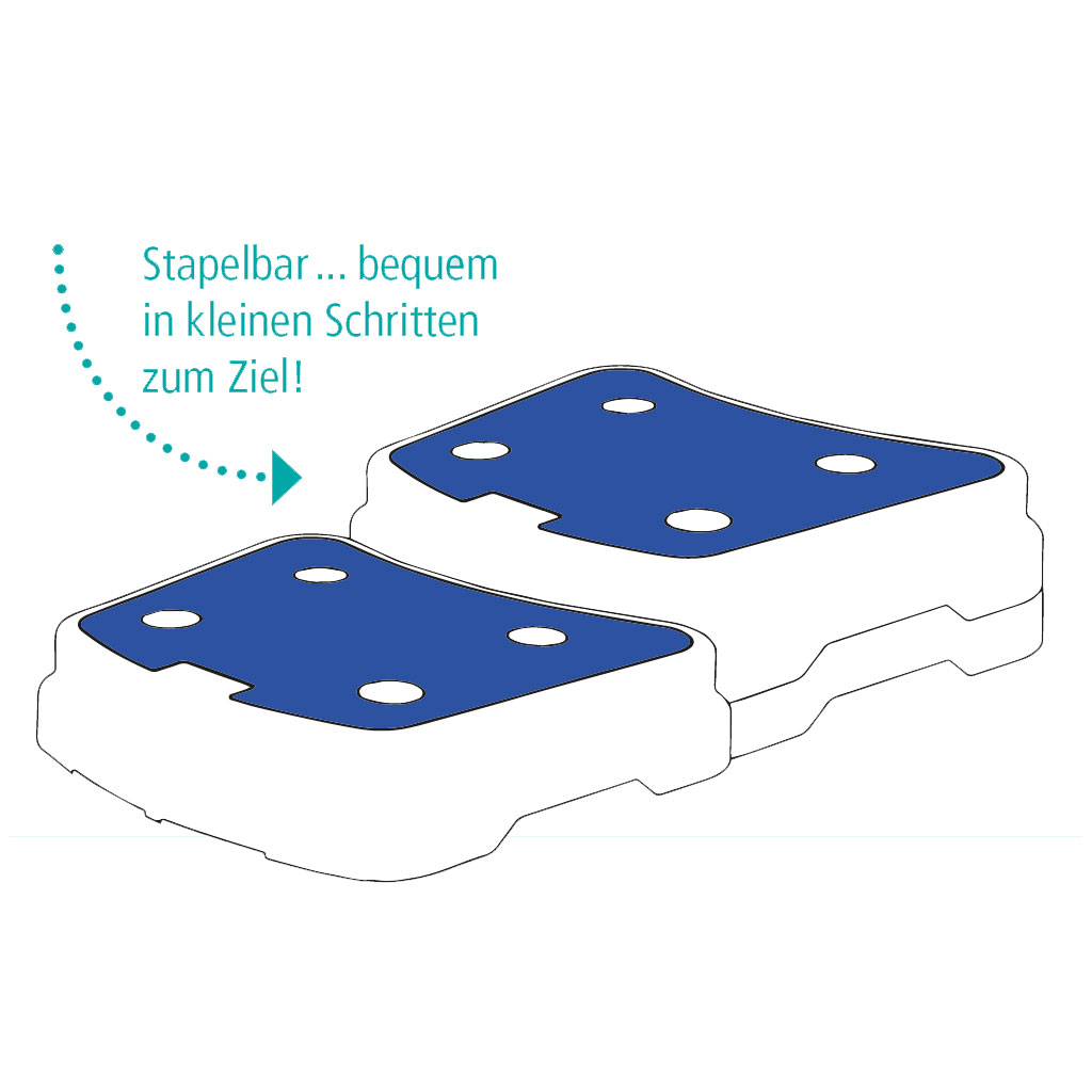 Badestufe- Einstiegshilfe Pile- praktische Dusch-Eintritthilfe (10 cm)- stapelbar- rutschfeste grosse Trittflche- belastbar bis 120 kg unter Zubehr > SUNDO