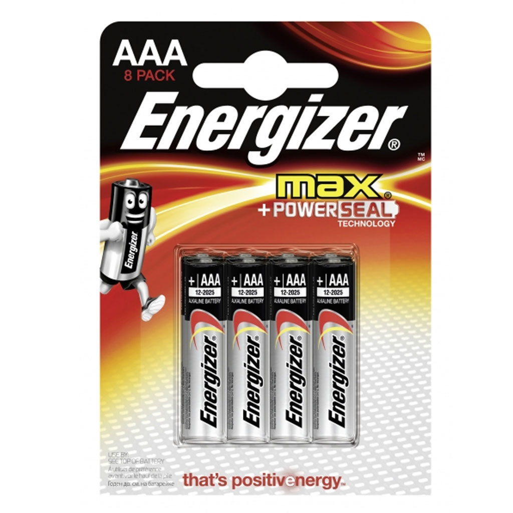 Batterie MICRO (AAA)- Energizer Max Alkaline Micro - AAA - LR03 - 8er Blister- Qualitts-Batterien- Maxipack- (P-8)