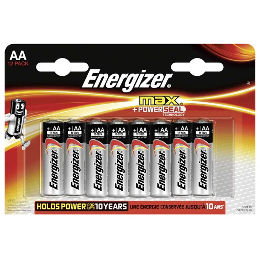 Batterie MIGNON (AA)- Energizer Max Alkaline Mignon - AA - LR6 - 12er Blister- Qualitäts-Batterien (P-12)- Maxipack