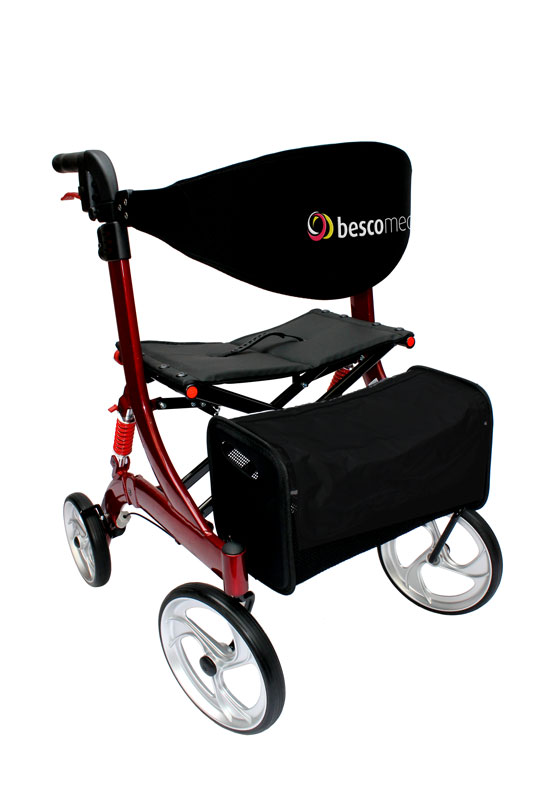 Bescomed Spring M rot- Leichtgewicht Rollator- mit justierbaren Spiralfedern unter Rollator (alle Modelle) > Bescomedical