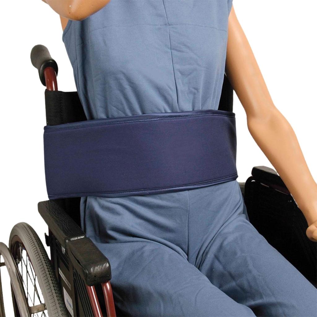 Biocare Basis Klett Rollstuhlgurt- Standard blau- Patientensicherungssystem im Rollstuhl- mit Klettverschluss