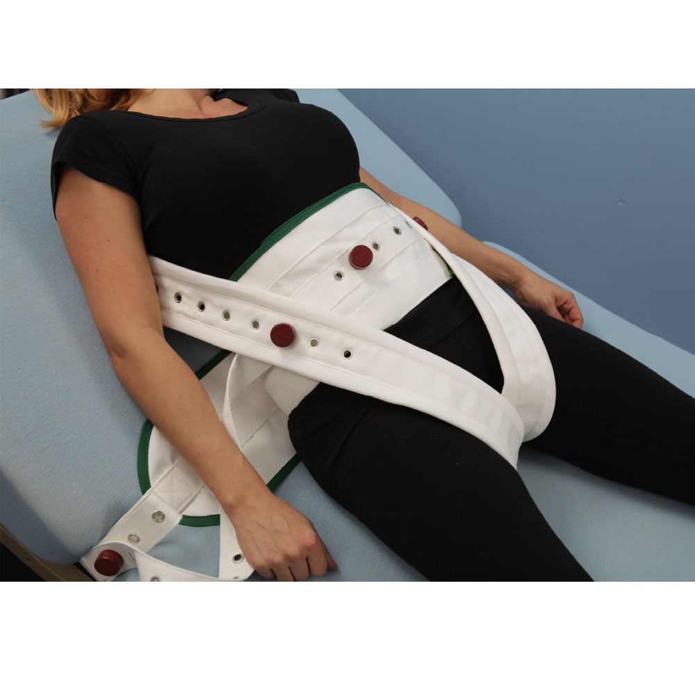 Biocare Standard Fixations-Bauchgurt- mit integrierten Beckenbändern- Patiensicherung und Fixierungsgurt im Pflegebett- Sicherung mit Magnetschloss