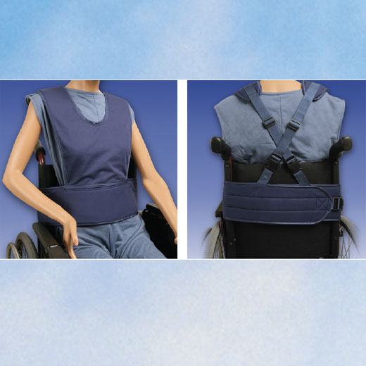 Biocare Standard Klett- flüssigkeitsabweisend blau- Sicherungssystem für Hüfte und Oberkörper- Patienten-Gurt Rollstuhl unter Rollstuhlgurte > Rollstuhlgurte > Biocare