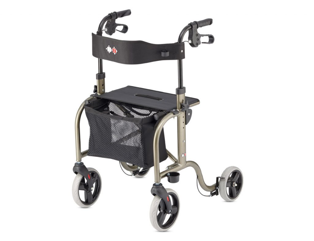 Bischoff und Bischoff Rollator RL-Smart- der schicke Leichtgewichtsrollator- faltbar- mit Tasche und Rckengurt- bis 136 kg (zur Zeit nur in platin lieferbar)