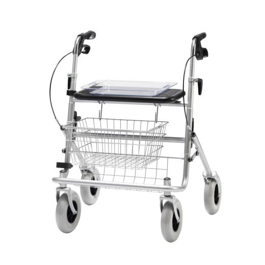 Bischoff und Bischoff Rollator XL B bis 200kg Rollator komplett mit Korb-Tablett und Stockhalter