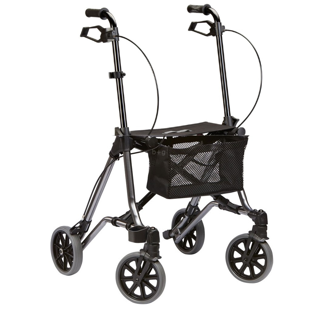 Dietz Taima M ECO- mit langen Schiebegriffen fr grosse Personen- Leichtgewicht Rollator (NEU)- Gehstockhalter- Netztasche- Ankipphilfe- Lenkungsdmpfer fr mehr Fahrkomfort- bis 150 kg