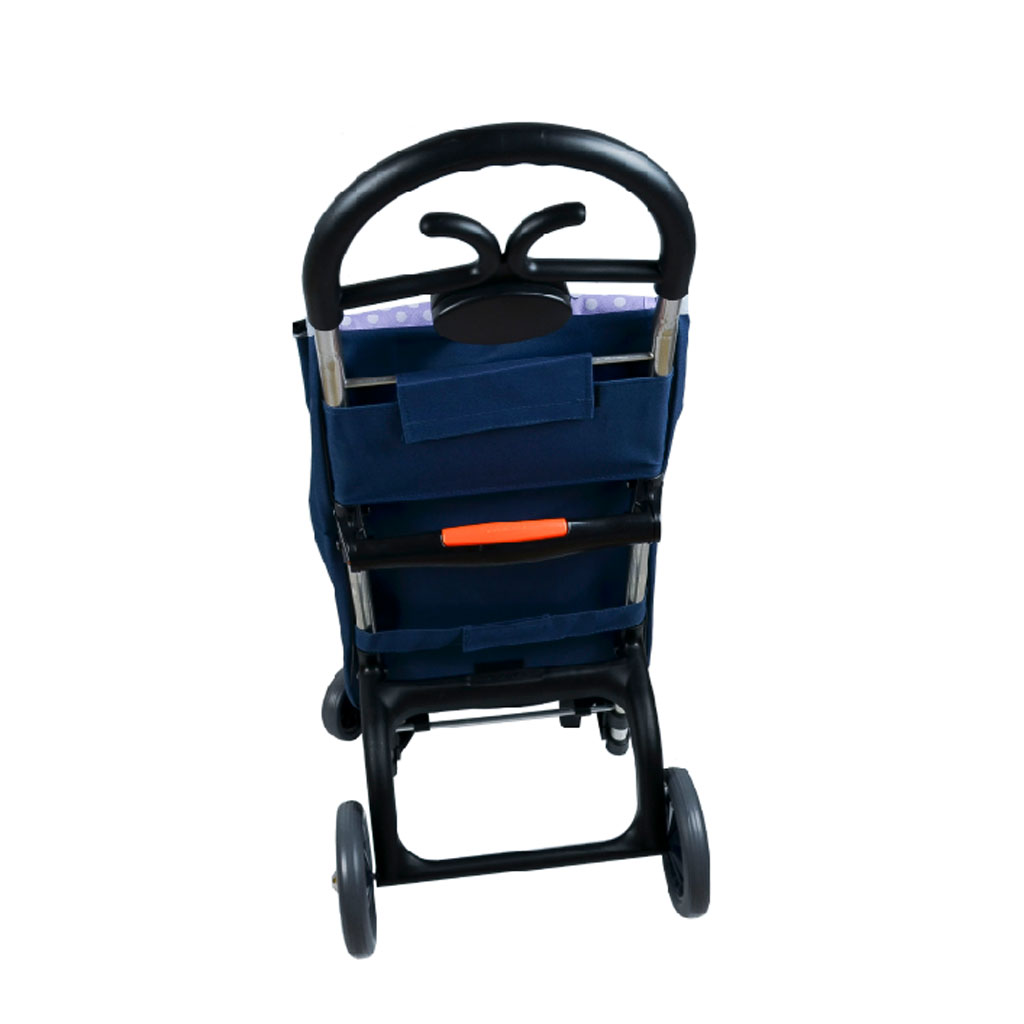 Einkaufshilfe Klick- zusammenfaltbar- Shopper Einkaufstrolley blau - lila- belastbar 30kg- Gewicht 3-6kg