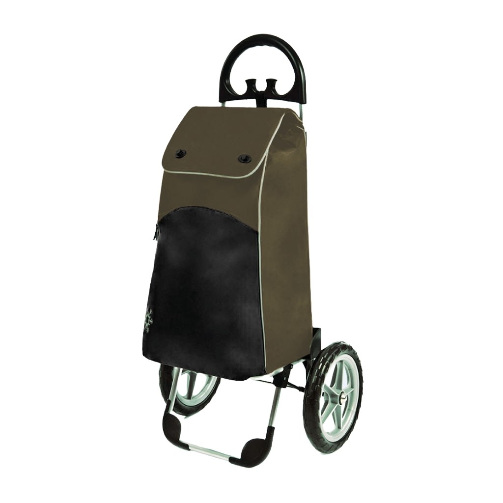 Einkaufshilfe Komfort- Shopper schwarz-olivbraun- Einkaufstrolley belastbar bis 30kg