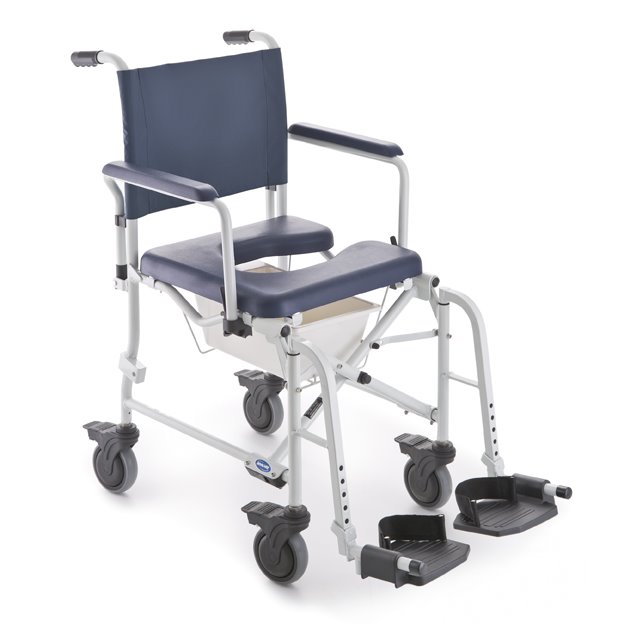 Invacare H263 Lima- Dusch- und Toilettenrollstuhl- faltbar- ideal auch als Reiseduschstuhl- nur 14kg- mit 5-Rdern- alle Lenkrollen feststellbar- bis 135kg (neu)