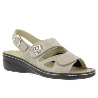 Leder-Strechsandalette Isabelle kiesel 36 