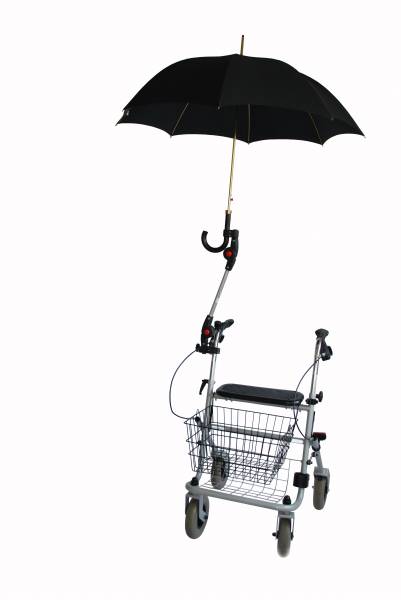 MPB Rollatorschirm-Halter ST 22-25 bei Regenwetter und als Schattenspender ideal (ohne Schirm) Kompletthalterung für Ihren Schirm