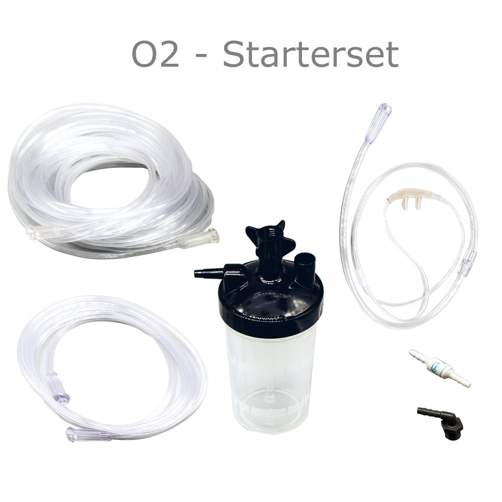 O2 Sauerstoff-Zubehrset - Wechselset (Atemgasbefeuchter- Nasenbrille- Firesafe- Schluche)- O2 Starterset fr Sauerstoffkonzentratoren unter Sauerstoff-Zubehr