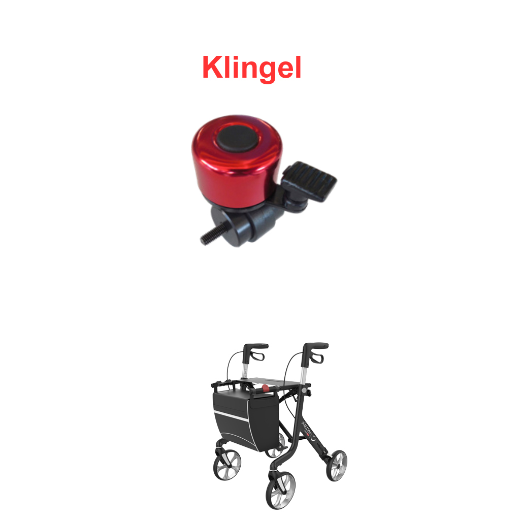 Rollator Klingel in der Farbe Rot- für XEON-Rollator
