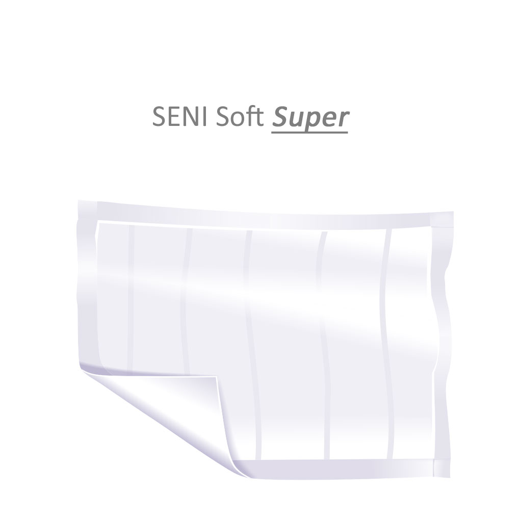 Seni Soft Super 90x60cm- Krankenunterlagen- Einmal-Bettschutz aus Zellstoff-Flocken- Saugstärke 2000ml- (P-50)