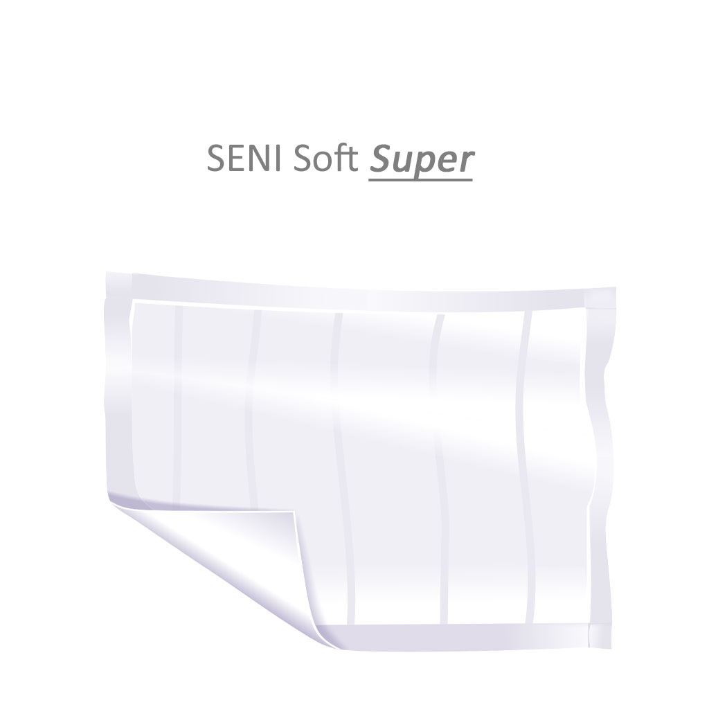 Seni Soft Super 90x60cm- Krankenunterlagen- Einmal-Bettschutz aus Zellstoff-Flocken- Saugstrke 2000ml- (P-50)