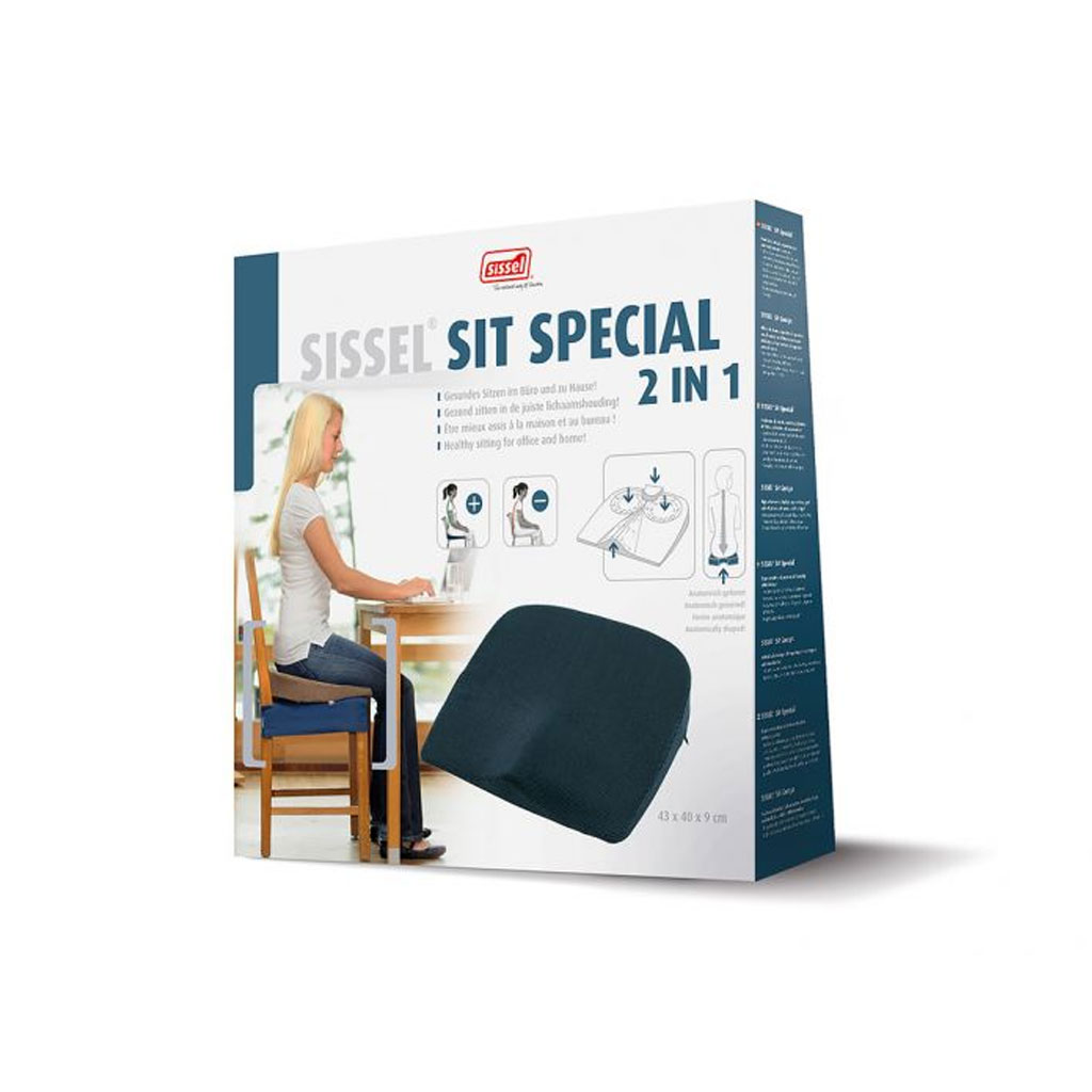 SISSEL Sit Special Sitzkeil 2 in 1- inkl- Velourbezug anthrazit- Masse 43 x 40 x 9 cm