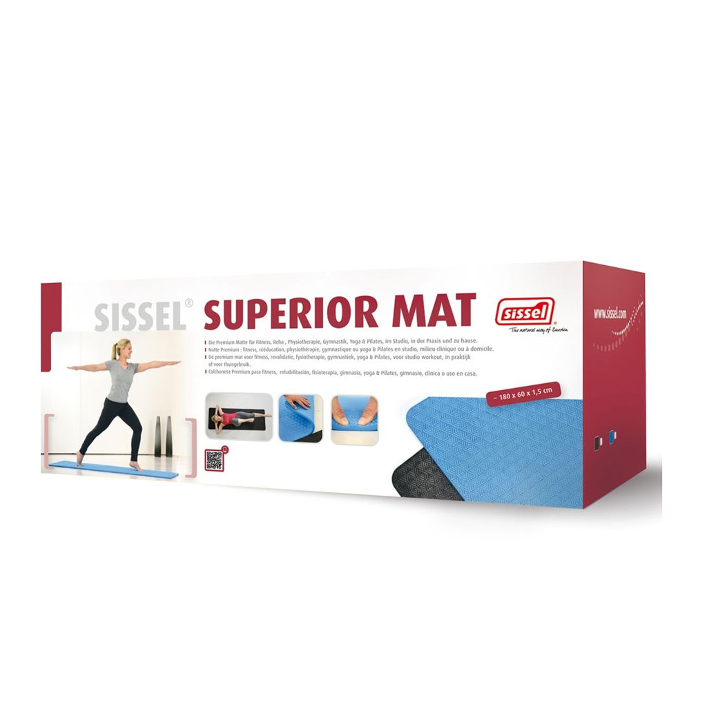 Sissel Superior Mat blau - Die Premium Matte für Fitness- Reha - Physiotherapie- Gymnastik- Yoga und Pilates