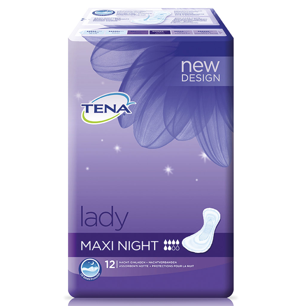 Tena Lady Maxi Night (12 Stück ) bei mittlerer bis stärkerer Blasenschwäche